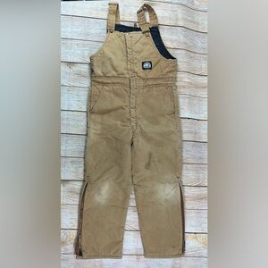 Vintage Polar King by Key Insulated Overalls Youth Large Brown Workwear Bibs